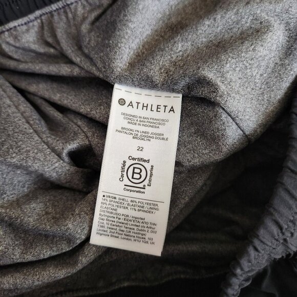 ATHLETA  Brooklyn Lined Jogger Women's Plus Size 22 Pants Black 631612 Pull on - Picture 12 of 14